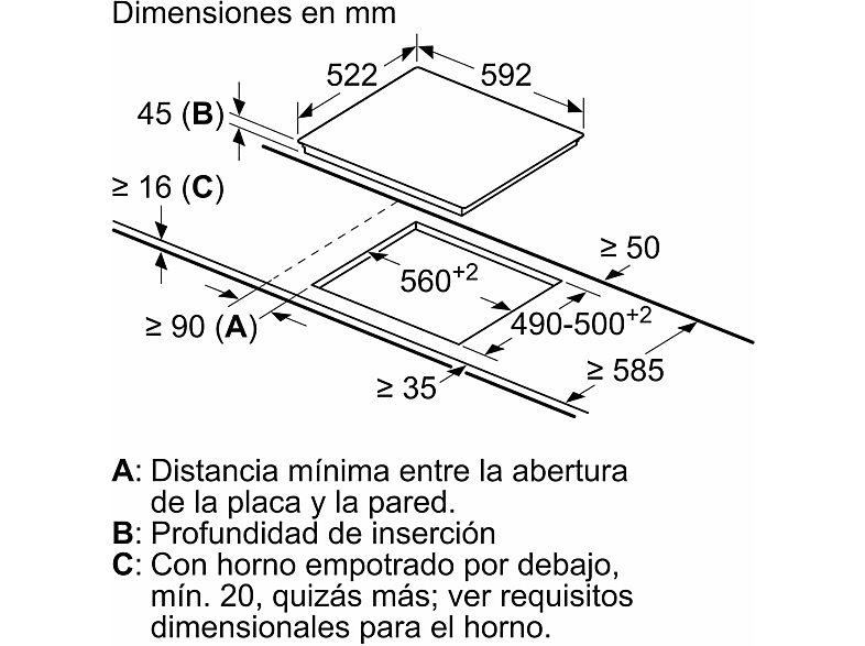 BALAY 3EB765LQ — Placa vitrocerámica, Zona Gigante Flexible 28 cm, Negro, 3 zonas, Función Sprint