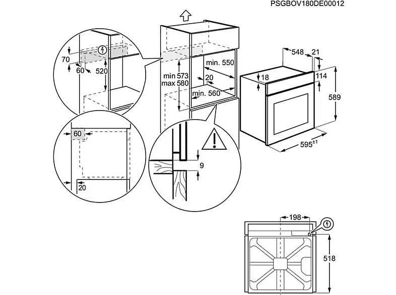 AEG TR6PB531SB — Horno a vapor, Independiente, Pirolítico, 59,6 cm, Negro