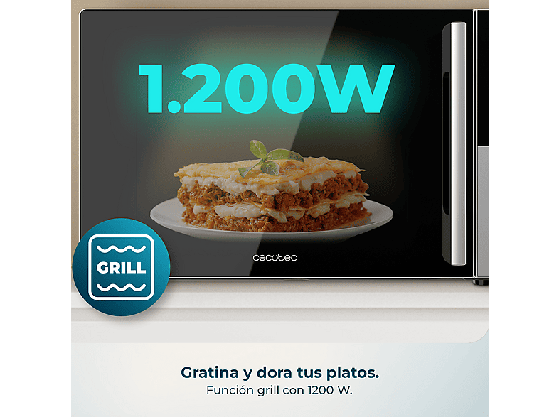 CECOTEC Convection 2500 Touch — Microondas, 2200 W, Negro, 25 l