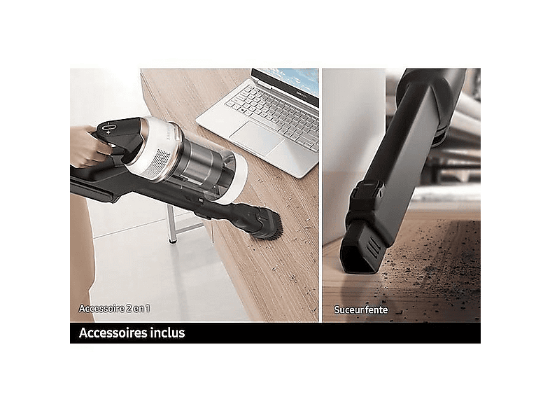 SAMSUNG Jet 75E Turbo VS20B75B1R4 — Aspiradora escoba, 550 W, Negro, Cromo, Violeta