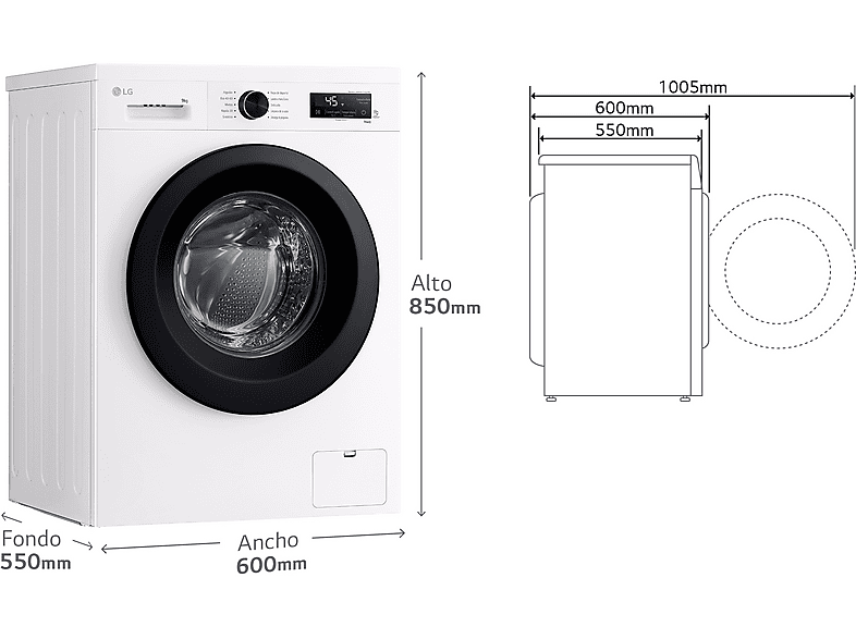 LG F4X1009NWK — Lavadora carga frontal, 9 kg, 10 programas, 1400 rpm, AI Direct Drive™