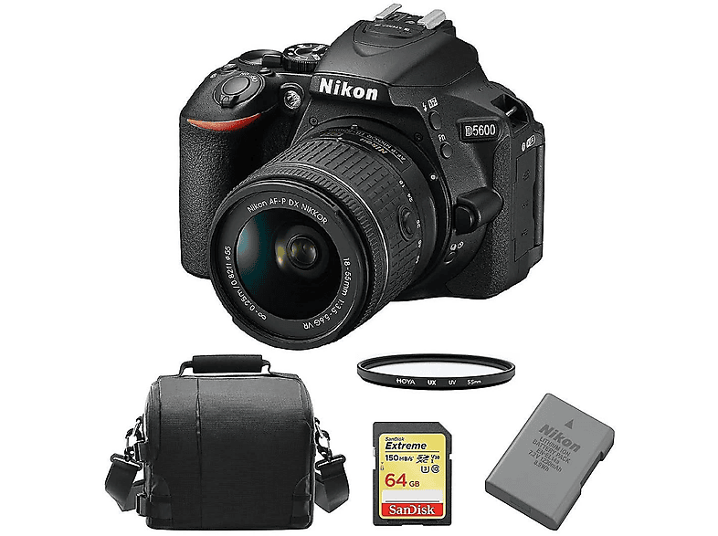 NIKON D5600 — Cámara digital, Negro, CMOS, Full HD 1080p