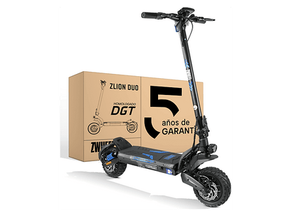 ZWHEEL ZLion Duo — Patinete eléctrico, Pot. máx. 2000 W, Carga máx. 120 kg, 15000 mAh, Negro