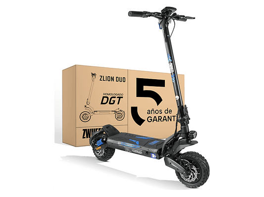 ZWHEEL ZLion Duo — Patinete eléctrico, Pot. máx. 2000 W, Carga máx. 120 kg, 15000 mAh, Negro