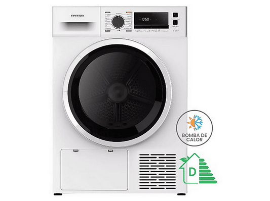 INFINITON SD-BC9DWP — Secadora Bomba de Calor, 9 kg, 16 programas, Blanco