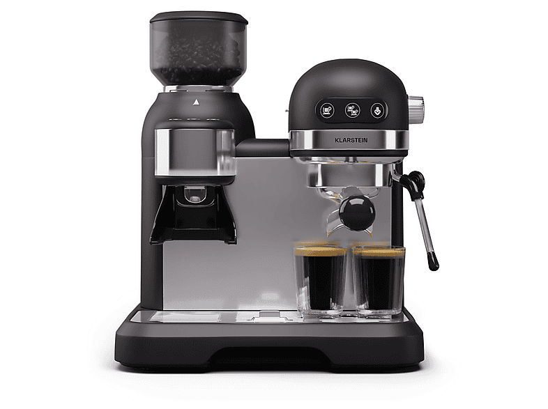 KLARSTEIN Bella Café Espresso — Cafetera espresso, 1550 W, Negro, 20 bar