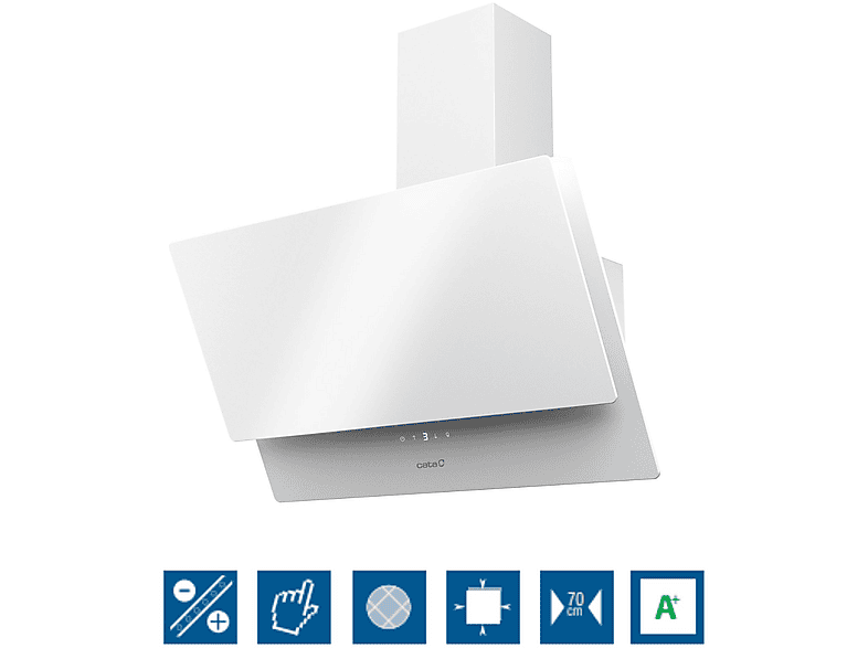 CATA 2078801 JUNO+ 7000 GWH. — Campana decorativa, 6 velocidades, 562 m³/h, 70 cm, Blanco