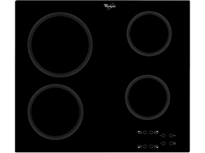 WHIRLPOOL AKT 801/NE — Placa de inducción, 580 mm, Negro, 4 zonas