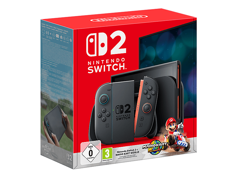 NINTENDO SWITCH 2 + MARIO KART WORLD — Consola Nintendo Switch 2, 256 GB, Black