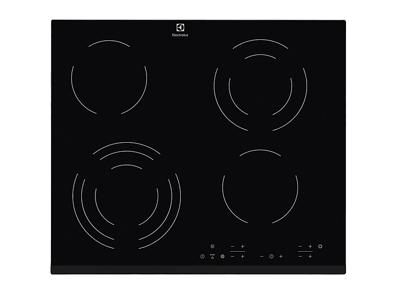 ELECTROLUX EHF6343FOK — Placa de vitrocerámica, 590 mm, Negro, 4 Fuegos zonas