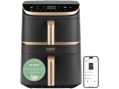 COSORI Turbo Tower Pro Smart™ Chef Edition — Freidora de aire, 2630 W, Negro, Doble Resistencia, 10.8 l