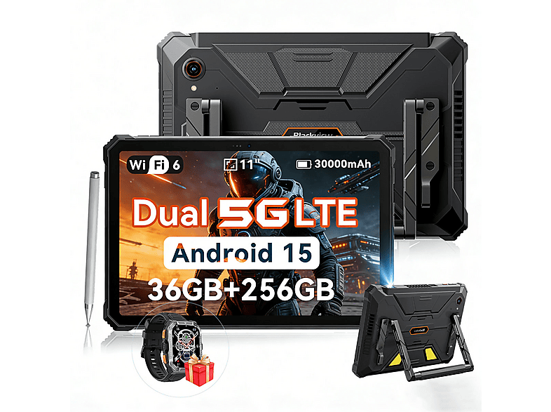BLACKVIEW Active 12 PRO 5G — Tablet, 256 GB, Negro, 12 GB RAM, 11" Full-HD+