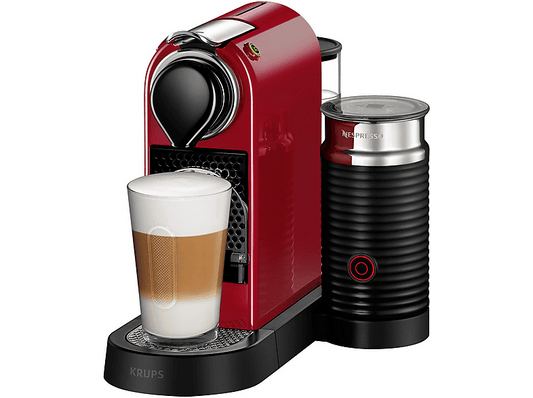 KRUPS Nespresso Citiz & Milk XN7615 — Cafetera de cápsulas, 1260 W, Rojo, 19 bar