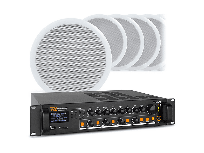 POWER DYNAMICS — Altavoz de gran potencia, White, PDV120MP3 POWER DYNAMICS