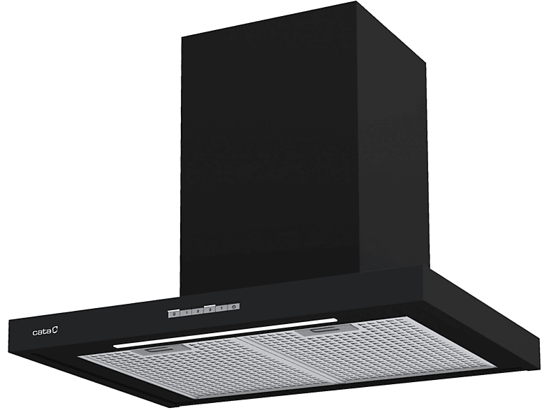 CATA SYGMA 7010 BK — Campana decorativa, 4 velocidades, 802 m³/h, 70 cm, Negro