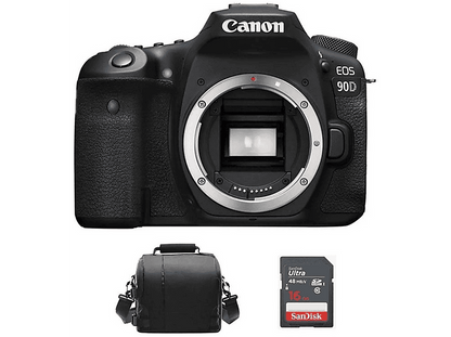 CANON 90D + Bolsa + 16GB SD — Cámara digital, Negro, 32,5 megapixel, 4K 3840p