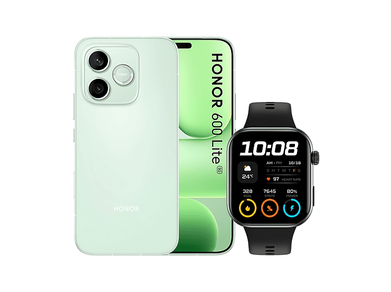 HONOR 600 LITE 8+256GB + WATCH 2i Bundle — Smartphone, 8 GB RAM, 6520 mAh, VERDE, Móvil Android