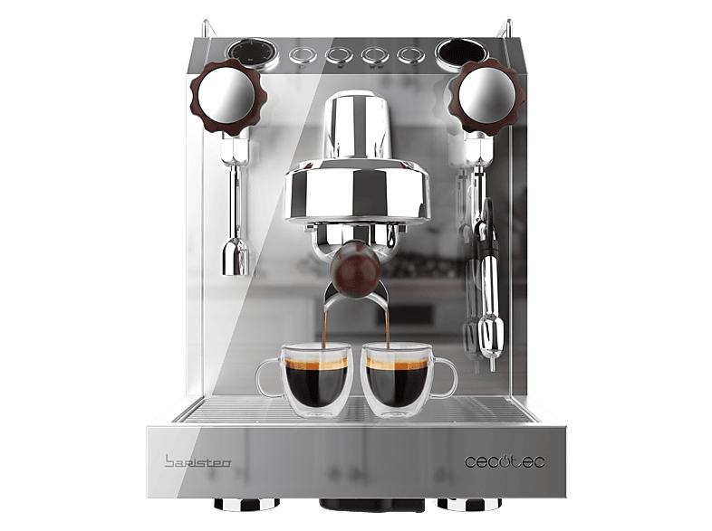 CECOTEC Baristeo Classic — Cafetera express, 2700 W, Preinfusión, Portafiltro 58 mm, Plata