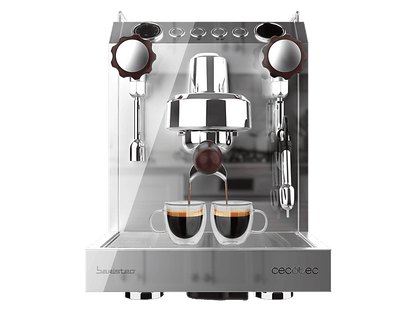 CECOTEC Baristeo Classic — Cafetera express, 2700 W, Preinfusión, Portafiltro 58 mm, Plata