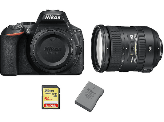 NIKON D5600 — Cámara digital, Negro, 18 megapixel, Full HD 1080p (ref. 133674587)