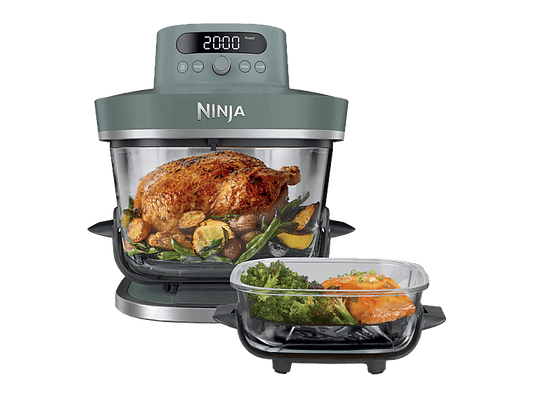 NINJA Crispi Pro XL Glass — Freidora de aire, 2050 W, 7 programas, 5.7 l, Hasta 230 °C