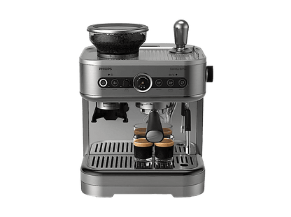 PHILIPS Barista Brew PSA3228/01 — Cafetera express, Molinillo integrado, Prensador calibrado premium, doble container de café, Capacidad 2,3l