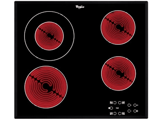 WHIRLPOOL AKT 8130 BA — Placa de vitrocerámica, 580 mm, Negro, 4 Fuegos zonas