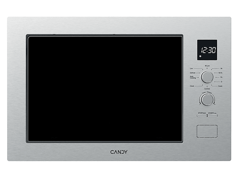 CANDY CA38FL7NWXW — Microondas integrable, 1200 W, 8 potencia, 25 l, Acero inoxidable