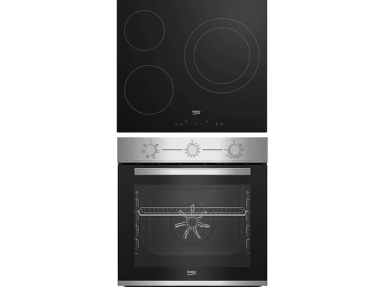 BEKO BBSE12120XD — Pack Horno + Placa, 59 cm, Inox, Horno Multifunción, 72 l