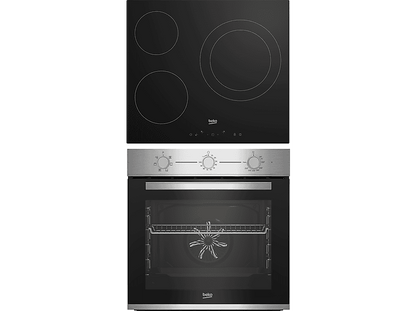 BEKO BBSE12120XD — Pack Horno + Placa, 59 cm, Inox, Horno Multifunción, 72 l