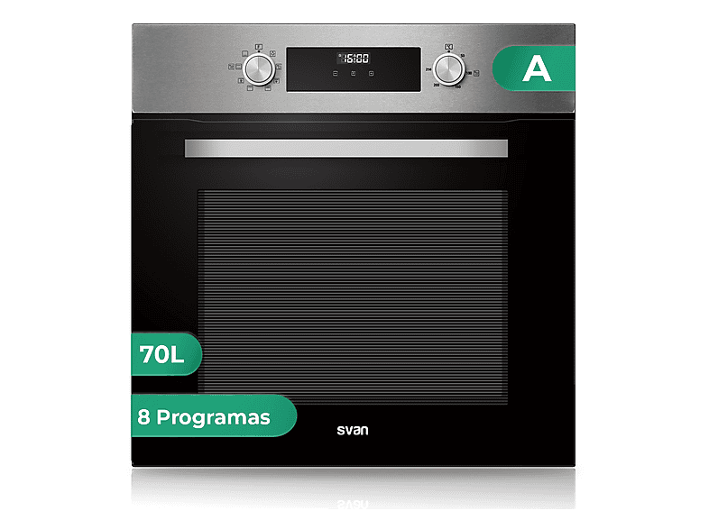 SVAN SHM8700DX — Horno multifunción, 59,5 cm, Inox, Libre instalación, 70 l