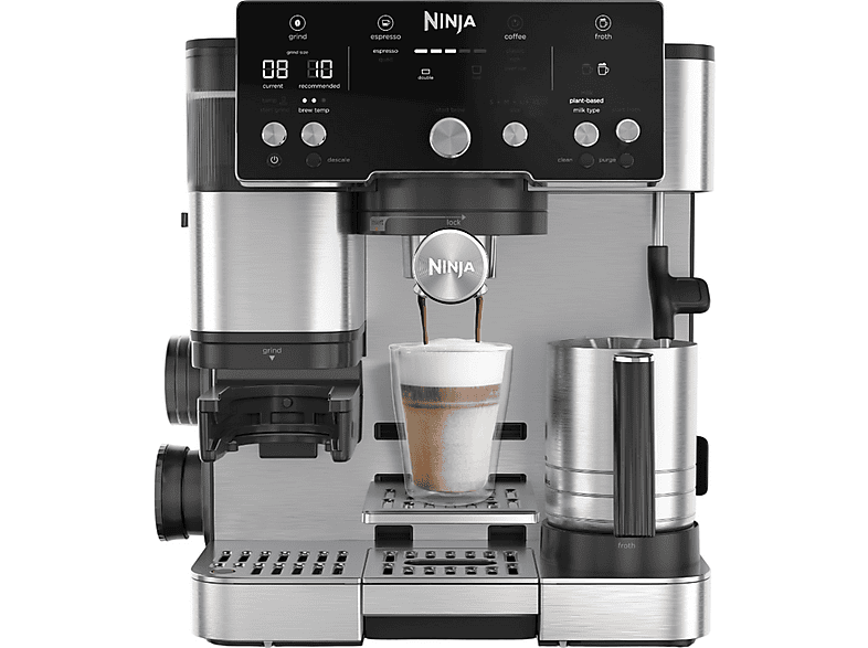 NINJA ES501EU — Máquina espresso, 1650 W, Negro, 9 bar, 1 tazas