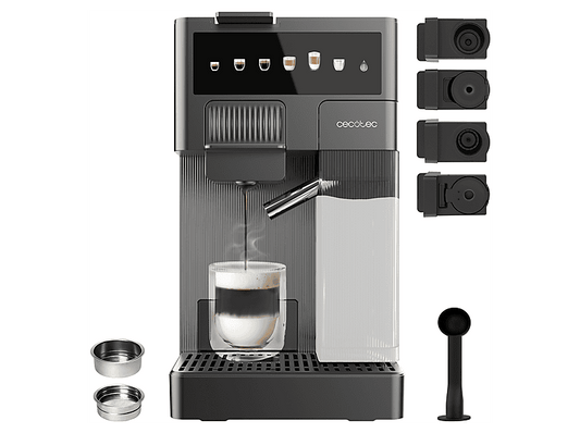 CECOTEC FreeStyle Latte T — Cafetera de cápsulas, 1350 W, Gris, 20 bar, 0,4 l
