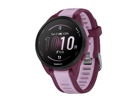 GARMIN Forerunner 165 Music — Smartwatch, Polímero, Color del cuerpo del reloj:Púrpura, Color de banda:Púrpura claro;Púrpura