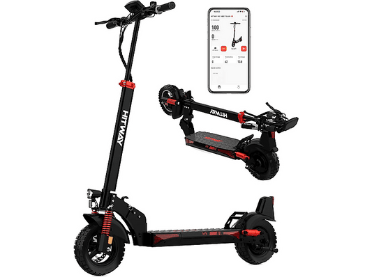 HITWAY H9 — Patinete eléctrico, Pot. máx. 150 W, Carga máx. 50 kg, 2600 mAh, Rojo