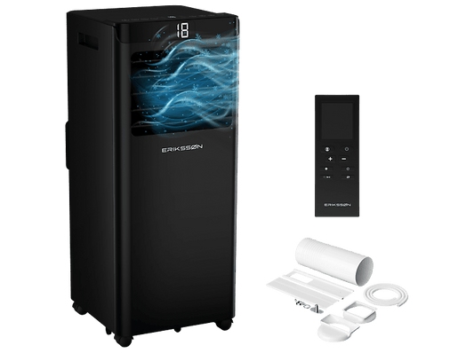 ERIKSSØN Silent Comfort Series Mobile Air conditioner Negro — Aire acondicionado portátil, 30 m², 10000 fg/h, 61 dB(A)