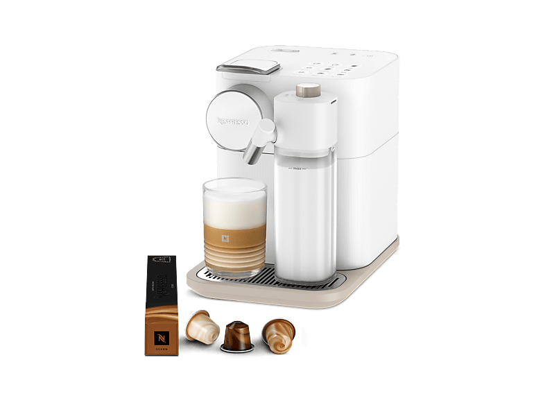DE LONGHI — Cafetera de cápsulas, De'Longhi Nespresso® Gran Latissima EN640.W, 1400W, Blanco, 19 bar