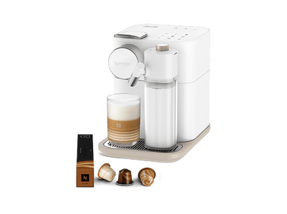 DE LONGHI — Cafetera de cápsulas, De'Longhi Nespresso® Gran Latissima EN640.W, 1400W, Blanco, 19 bar