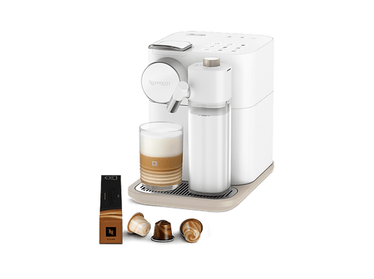 DE LONGHI — Cafetera de cápsulas, De'Longhi Nespresso® Gran Latissima EN640.W, 1400W, Blanco, 19 bar