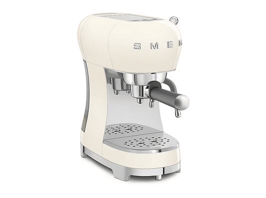 SMEG ECF02CREU — Cafetera express, 1350 W, 15 bar, 2 tazas, Crema de