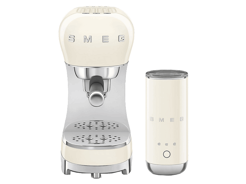 SMEG ECF12CREU — Cafetera express, 1350 W, Crema, 15 bar, 2 Tazas
