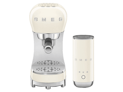 SMEG ECF12CREU — Cafetera express, 1350 W, Crema, 15 bar, 2 Tazas