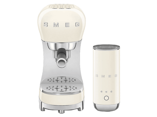 SMEG ECF12CREU — Cafetera express, 1350 W, Crema, 15 bar, 2 Tazas