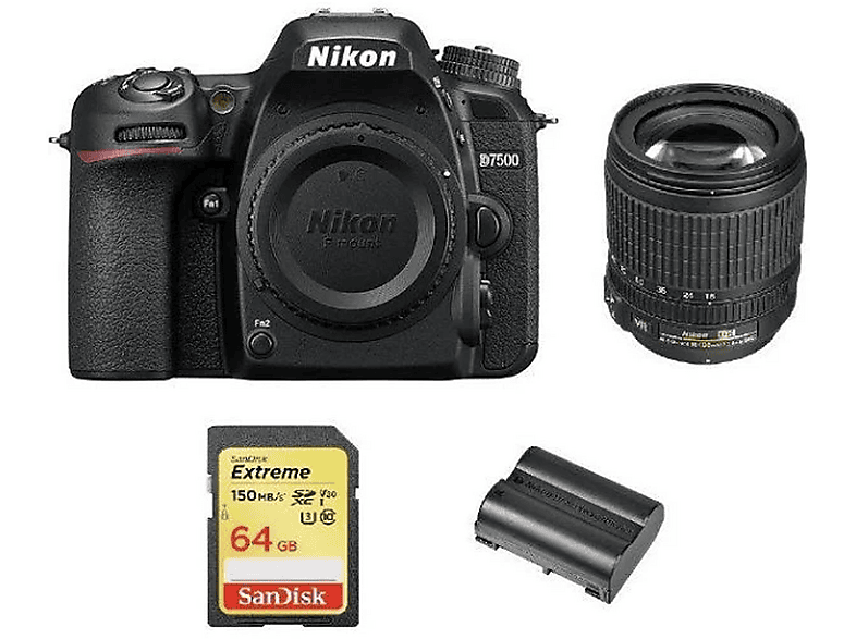 NIKON D7500 — Cámara digital, Multicolor, 18 megapixel, 4K 3840p (ref. 133674639)