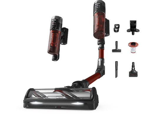 ROWENTA RH9A73 X - Force Flex 13.60 Animal Care — Aspirador escoba, 380 W, 0.65 L, Multisuperficie, Rojo