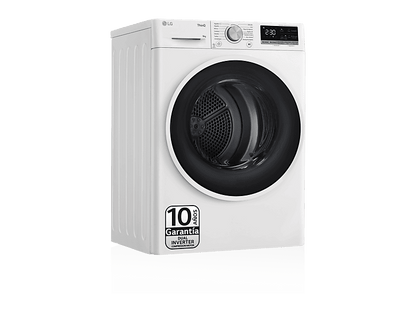 LG RH90V5AV6N — Secadora, 9 kg, 14 programas, Blanco, Bomba de calor