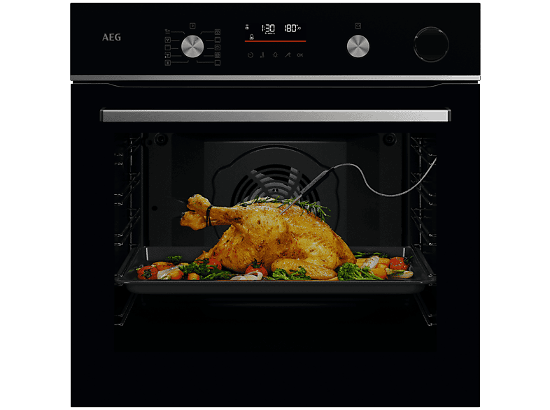 AEG Series 6000 OR6PB51WSB — Horno a vapor, Integrable, Pirolítico, 596 mm, Negro