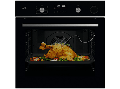 AEG Series 6000 OR6PB51WSB — Horno a vapor, Integrable, Pirolítico, 596 mm, Negro