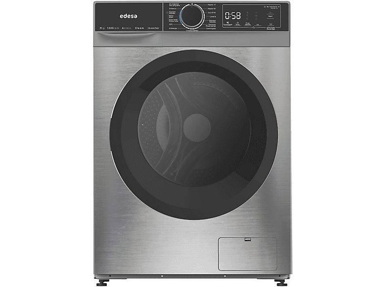 EDESA EWF-7201 X — Lavadora carga frontal, 7 kg, 15 programas, Inox