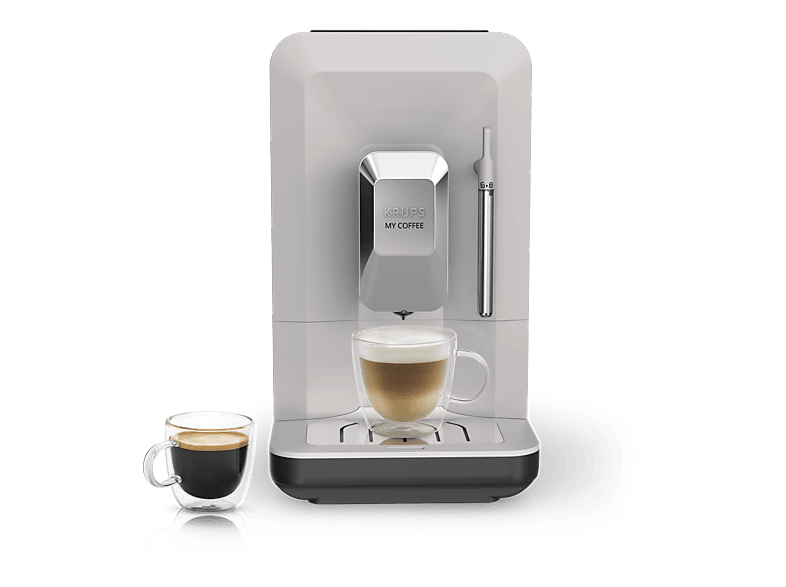 KRUPS My Coffee EA201B — Cafetera superautomática, Táctil, Molinillo, Compacta, Gris